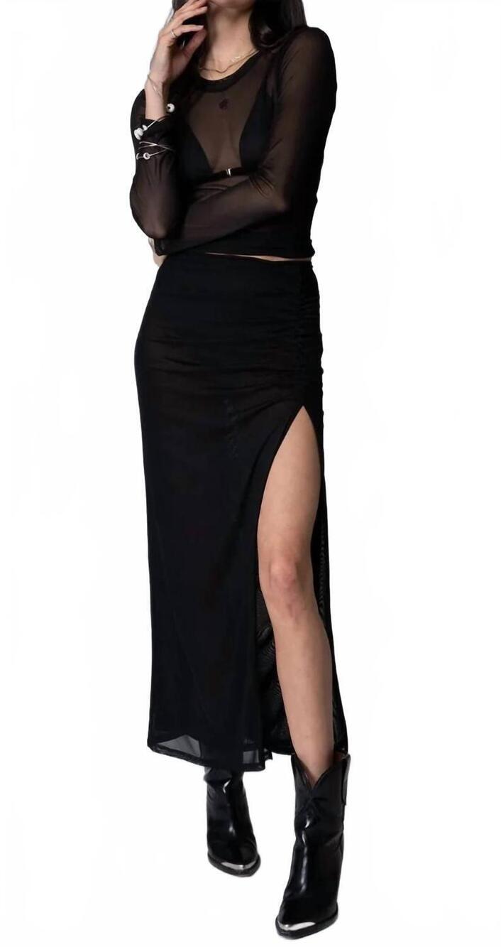 NEW STILLWATER mesh maxi skirt in black
